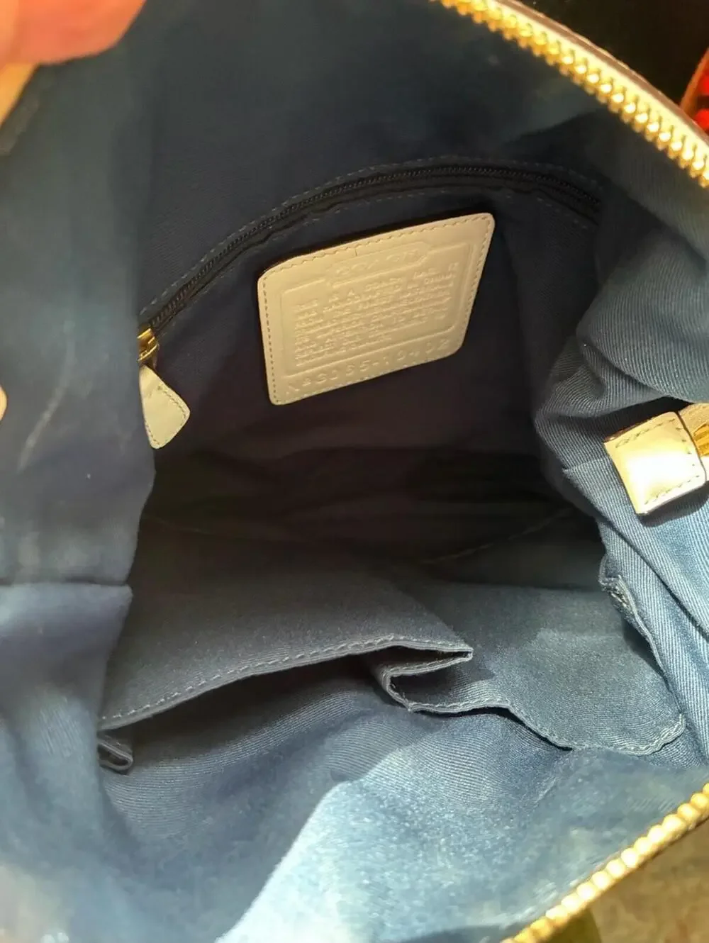 Coach 10402 Signature C Duffle Blue Denim Leather Convertible Handbag